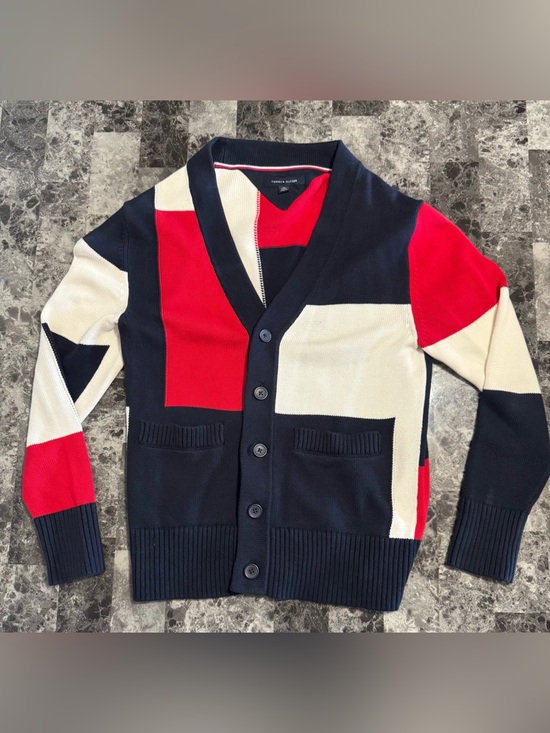 Tommy Hilfiger Other - Tommy Hilfiger Men's Navy, Red & White Colorblock Cardigan